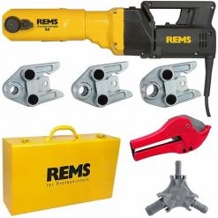 HEIMA-PRESS Radial-Pressmaschine Power-Press SE 230 V + Stahlkoffer + 3 Stk. Presszangen TH 16, 20, 26 + Gratis Rohrschere + Kalibrierer