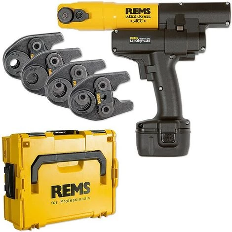 REMS Radial-Pressmaschine Mini-Press ACC + Kunststoff-Systemkoffer + 4 Stk. Presszangen Mini TH 16, 20, 26, 32 3 REMS Radial-Pressmaschine Mini-Press ACC + Kunststoff-Systemkoffer + 4 Stk. Presszangen Mini TH 16, 20, 26, 32