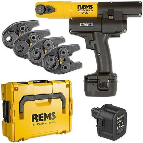 REMS Radial-Pressmaschine Mini-Press ACC + Kunststoff-Systemkoffer + 4 Stk. Presszangen Mini TH 16, 20, 26, 32 + 2. Akku 14,4 V - 5,0 Ah 3 REMS Radial-Pressmaschine Mini-Press ACC + Kunststoff-Systemkoffer + 4 Stk. Presszangen Mini TH 16, 20, 26, 32 + 2. Akku 14,4 V - 5,0 Ah