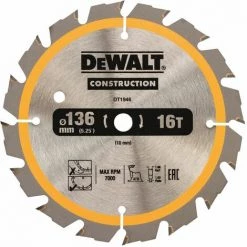 DEWALT Ø 136/10mm Kreissägeblatt Für Akkusäge 16W ZähneDT1946
