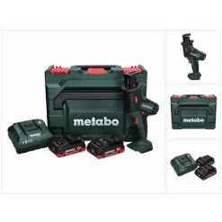 Metabo SSE 18 LTX Compact Akku Säbelsäge Reciprosäge 18 V + 2x Akku 4,0 Ah + Ladegerät + MetaBOX