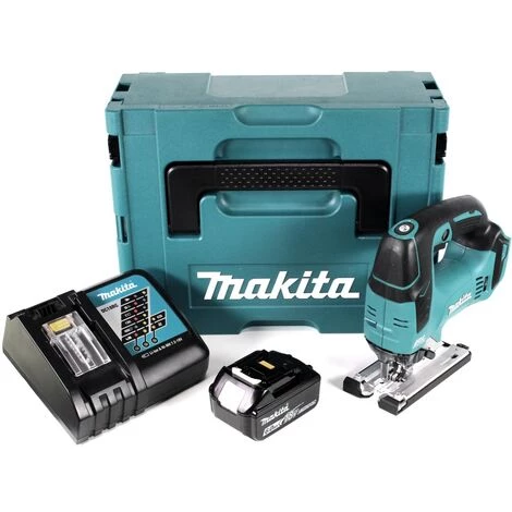 Makita DJV 182 RG1J Akku Pendelhubstichsäge 18V Brushless + 1x Akku 6,0Ah + Ladegerät + Makpac 4 Makita DJV 182 RG1J Akku Pendelhubstichsäge 18V Brushless + 1x Akku 6,0Ah + Ladegerät + Makpac – Bild 2