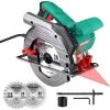 Kreissäge, HYCHIKA Handkreissäge 1500W 4700RPM, Max. Schnitttiefe: 90°: 65mm/45°: 45mm Mit 2 Sägeblättern 190mm(24T/40T), Kupfermotor, Sicherheitsschalter Für Holz DIY