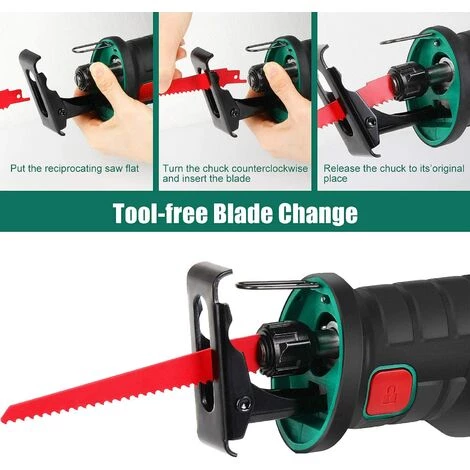 Säbelsäge, HYCHIKA 18V Akku-Reciprosäge Mit 2x2000 MAh Batterien, Mit Variabler Drehzahl Von 0 Bis 2800 RPM, 4 Sägeblätter, Schnellladegerät, LED Licht, Ideal Zum Schneiden Von Holz Und Metall 4 Säbelsäge, HYCHIKA 18V Akku-Reciprosäge Mit 2x2000 MAh Batterien, Mit Variabler Drehzahl Von 0 Bis 2800 RPM, 4 Sägeblätter, Schnellladegerät, LED Licht, Ideal Zum Schneiden Von Holz Und Metall – Bild 2