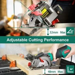 Handkreissäge, HYCHIKA 750W Kreissäge 3500U Mit 6 Sägeblättern (115 & 125mm), Laserführung & Führungsschiene, Max Schnitttiefe 48mm(90°)/32mm(45°), Mini Kreissäge Für Holz, Weichmetall -Elektrosägen Verkäufe 2022 23403094 3