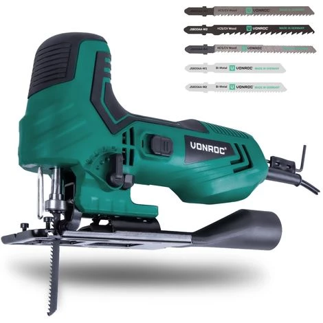 VONROC Stichsäge 550W - Ergonomischer T-Griff - 4 Pendelpositionen - Inkl. 5 Sägeblätter 3 VONROC Stichsäge 550W - Ergonomischer T-Griff - 4 Pendelpositionen - Inkl. 5 Sägeblätter