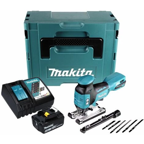 Makita DJV 181 RG1J Akku Pendelhub Stichsäge 18 V Brushless + 1x Akku 6,0 Ah + Ladegerät + Makpac 4 Makita DJV 181 RG1J Akku Pendelhub Stichsäge 18 V Brushless + 1x Akku 6,0 Ah + Ladegerät + Makpac – Bild 2