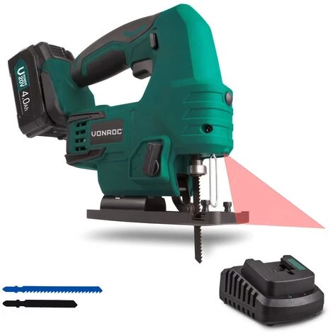 VONROC Akku-Stichsäge VPower 20V, Komplettset Mit 1x 4.0Ah Akku, Schnellladegerät, Sägeblättern, Parallelführung Und Aufbewahrungstasche 3 VONROC Akku-Stichsäge VPower 20V, Komplettset Mit 1x 4.0Ah Akku, Schnellladegerät, Sägeblättern, Parallelführung Und Aufbewahrungstasche
