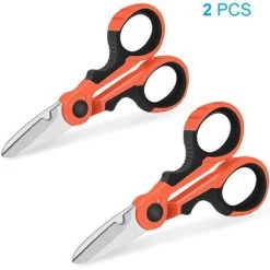 LITZEE Elektrikerschere 142 Mm, Hochwertige Gezackte Klingenschale Aus Rostfreiem Stahl, Professioneller ABS-Kabelabstreifer Mit Doppelter Injektion, Scharf Und Langlebig, Geeignet Für Links- / Rechtshänder