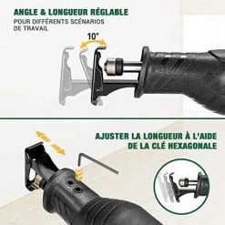 BEARSU Säbelsäge, Professionelle 1050W Säbelsäge 240 V Mit 2500 SPM, Schnitttiefe: 150 Mm (Holz), 5 Mm (Metall), Schneidhub 28 Mm, 3 Austauschbare Sägeblätter -TARS24P -Elektrosägen Verkäufe 2022 31509477 4