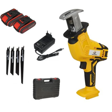 INSMA Säbelsäge Akku Reciprosäge Mit 4 Sägeblätter 3000RPM System Inkl. 2 Akku Und 1 Ladegerät 5 INSMA Säbelsäge Akku Reciprosäge Mit 4 Sägeblätter 3000RPM System Inkl. 2 Akku Und 1 Ladegerät – Bild 3