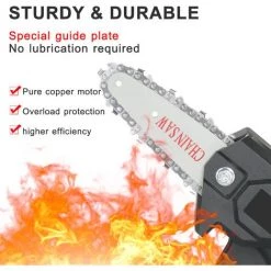 HAPPYSHOPPING 24-V-Mini-Lithium-Kettensäge, Gartenschnitt-Säge, Wiederaufladbare Kleine Elektrische Säge (eine Batterie, Eine Ladung), Europäischer Standard,schwarz - Schwarz -Elektrosägen Verkäufe 2022 33463037 4