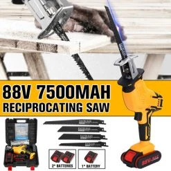INSMA Säbelsäge 18V Akku-Reciprosäge Mit 1x 7500mAh Batterie Mit Variabler Drehzahl Von 0 Bis 3000 RPM 4 Sägeblätter Schnellladegerät Ideal Zum Schneiden Von Holz Und Metall -Elektrosägen Verkäufe 2022 33639067 5