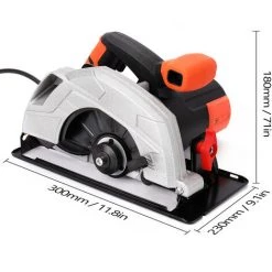 HAPPYSHOPPING 7 Zoll Elektrische Kreissäge Haushalt Aluminium Körper Tragbare Holzbearbeitung Elektrische Säge Tischsäge Taschenlampe Säge Flip Elektrische Kreissäge EU 220V,Ohne Sägeblatt -Elektrosägen Verkäufe 2022 33894777 4