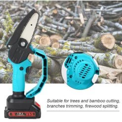 HAPPYSHOPPING 24v 4 Zoll Tragbare Mini-Elektroschneidsäge Wiederaufladbare Kleine Holzspaltkettensäge Einhand-Holzbearbeitungswerkzeug Für Gartenobstgarten-Zweigclip -Elektrosägen Verkäufe 2022 34976411 5