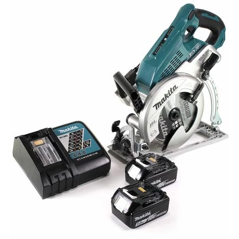 Makita DRS 780 RT Akku Handkreissäge 36V ( 2x18V ) 185 Mm Brushless + 2x Akku 5,0Ah + Ladegerät 6 Makita DRS 780 RT Akku Handkreissäge 36V ( 2x18V ) 185 Mm Brushless + 2x Akku 5,0Ah + Ladegerät – Bild 4
