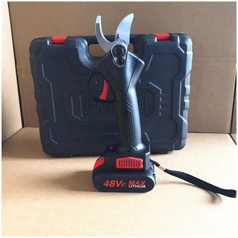 THSINDE 48VF Elektroschere, Wiederaufladbare Professionelle Kabellose Elektroschere Für Gartenparks Farmen Gewächshäuser, Doppelbatterie Mit Aufbewahrungsbox EU-Stecker 5 THSINDE 48VF Elektroschere, Wiederaufladbare Professionelle Kabellose Elektroschere Für Gartenparks Farmen Gewächshäuser, Doppelbatterie Mit Aufbewahrungsbox EU-Stecker – Bild 3