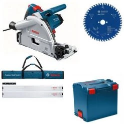 Bosch Tauchkreissäge GKT 55 GCE L-Boxx +Set 2x FSN 1600 + HM-Blatt 160x20 Z. 48