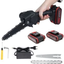 GISAM Elektrische Mini-Kettensägen 6 Zoll 21V 2 Akku Holzbearbeitung Holzschneider Gartengeräte