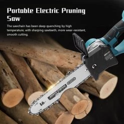 KKMOON 21V Mini Schnurlose Elektrische Kettensäge Tragbare Elektrische Lithium-Kettensäge 10 Zoll Zwei Elektrizität Ein Ladegerät Europäischer Standard 220V -Elektrosägen Verkäufe 2022 37407607 5