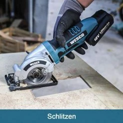 WESCOTOOLS Akku Mini Kreissäge, WESCO 18V 2,0Ah Akku Mini Handkreissäge Mit 24T 85 Mm TCT Sägeblatt, Schnitttiefe 0-27 Mm (90 °), 2300 U/min,mit Akku, Ladegerät Und Vakuumadapter/DEWS2978 -Elektrosägen Verkäufe 2022 39582387 3