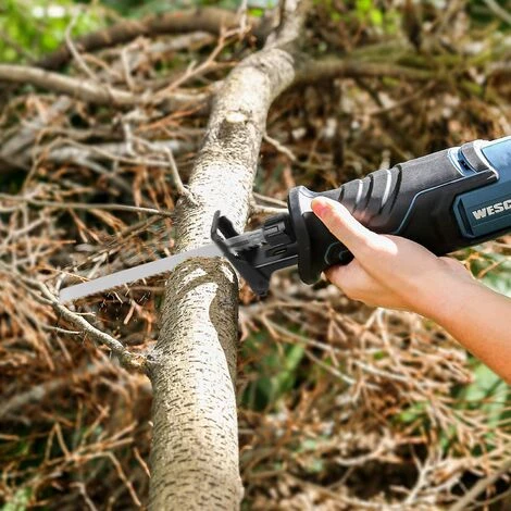 Säbelsäge, WESCO 18V 4.0Ah Akku Reciprosäge, Variable Drehzahl Von 0 Bis 3000 SPM, Strichlänge 20mm, 6 Sägeblätter, Schneidleistung 100mm (Holz), 10mm (Strahl), Inkl. Akku Und Ladegerät - WS2947.1 6 Säbelsäge, WESCO 18V 4.0Ah Akku Reciprosäge, Variable Drehzahl Von 0 Bis 3000 SPM, Strichlänge 20mm, 6 Sägeblätter, Schneidleistung 100mm (Holz), 10mm (Strahl), Inkl. Akku Und Ladegerät - WS2947.1 – Bild 4