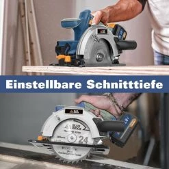 WESCO BLUE RIDGE 18V Akku Kreissäge Handkreissäge, 4.0Ah, 53mm Bei 90°, 36 Mm Bei 45°, Parallelführung, Vaccum Adapter, BR2803 -Elektrosägen Verkäufe 2022 39582417 4