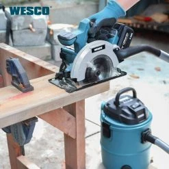 WESCOTOOLS Akku Kreissäge, WESCO 18V 4.0Ah Akku Handkreissäge Mit 2 Stück 165 X 20 Mm Sägeblatt, 0 °bis 45 °Schrägschnitte,4000 U/min, Schneiden 90 °(53 Mm), 45 °(36 Mm)/WS2316.1 -Elektrosägen Verkäufe 2022 39582435 4