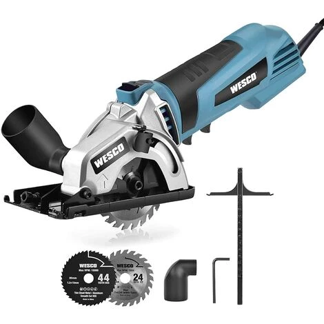 WESCOTOOLS Mini Kreissäge 500W, Handkreissäge Mit 24T/44T Ø: 85 Mm Sägeblättern, 5100RPM, WESCO WS3453 3 WESCOTOOLS Mini Kreissäge 500W, Handkreissäge Mit 24T/44T Ø: 85 Mm Sägeblättern, 5100RPM, WESCO WS3453