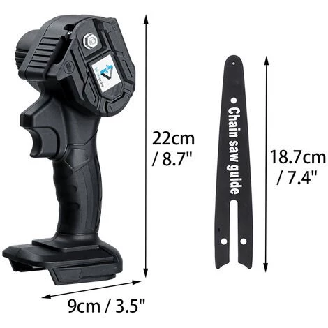 MANTA Elektrische Mini-Kettensägen Akku Kettensäge Motorkettensäge Sägeblatt Schwarz Mit 2 Batterien 5 MANTA Elektrische Mini-Kettensägen Akku Kettensäge Motorkettensäge Sägeblatt Schwarz Mit 2 Batterien – Bild 3