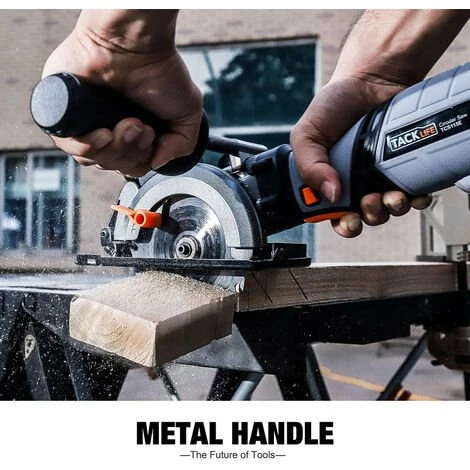 TACKLIFE Advanced Handkreissäge, 750 W, 6 Geschwindigkeiten, 125 Mm & 115 Mm Für 6 Klingen, Metallgriff, Laserführung, 48 Mm (90 °) & 34,9 Mm (45 °) Schnitttiefe - TCS115E 4 TACKLIFE Advanced Handkreissäge, 750 W, 6 Geschwindigkeiten, 125 Mm & 115 Mm Für 6 Klingen, Metallgriff, Laserführung, 48 Mm (90 °) & 34,9 Mm (45 °) Schnitttiefe - TCS115E – Bild 2