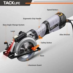 TACKLIFE Advanced Handkreissäge, 750 W, 6 Geschwindigkeiten, 125 Mm & 115 Mm Für 6 Klingen, Metallgriff, Laserführung, 48 Mm (90 °) & 34,9 Mm (45 °) Schnitttiefe - TCS115E 10 TACKLIFE Advanced Handkreissäge, 750 W, 6 Geschwindigkeiten, 125 Mm & 115 Mm Für 6 Klingen, Metallgriff, Laserführung, 48 Mm (90 °) & 34,9 Mm (45 °) Schnitttiefe - TCS115E -Elektrosägen Verkäufe 2022 40459746 4