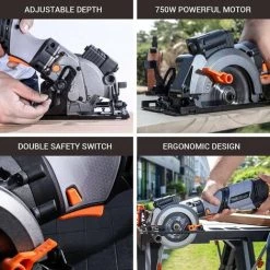 TACKLIFE Advanced Handkreissäge, 750 W, 6 Geschwindigkeiten, 125 Mm & 115 Mm Für 6 Klingen, Metallgriff, Laserführung, 48 Mm (90 °) & 34,9 Mm (45 °) Schnitttiefe - TCS115E 11 TACKLIFE Advanced Handkreissäge, 750 W, 6 Geschwindigkeiten, 125 Mm & 115 Mm Für 6 Klingen, Metallgriff, Laserführung, 48 Mm (90 °) & 34,9 Mm (45 °) Schnitttiefe - TCS115E -Elektrosägen Verkäufe 2022 40459746 5