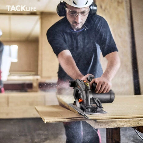 TACKLIFE Kreissäge 1500 W, Elektrische Kreissäge 5000 U/min, Holzkreissäge Mit Laser, 2 Sägeblätter 190mm / 24T Und 185mm / 40T, Aluminiumschutz - PES03A 7 TACKLIFE Kreissäge 1500 W, Elektrische Kreissäge 5000 U/min, Holzkreissäge Mit Laser, 2 Sägeblätter 190mm / 24T Und 185mm / 40T, Aluminiumschutz - PES03A – Bild 5