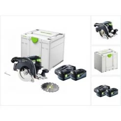 Festool HKC 55 EB-Basic Akku Handkreissäge 18 V 160 Mm Brushless ( 576163 ) + 2x Akku 5,2 Ah + Ladegerät + Systainer