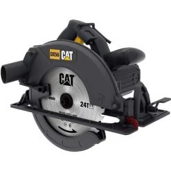 WESCO Kreissäge, CAT 1800W Handkreissäge Mit 24T/48T 185mm Kreissägeblatt, 6000 U/min, Max. Schnitttiefe 65mm (90°), 45mm (45°), Mit Führungsschiene Staubsaugeradapter, Parallelanschlag
