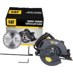 WESCO Kreissäge, CAT 1800W Handkreissäge Mit 24T/48T 185mm Kreissägeblatt, 6000 U/min, Max. Schnitttiefe 65mm (90°), 45mm (45°), Mit Führungsschiene Staubsaugeradapter, Parallelanschlag -Elektrosägen Verkäufe 2022 43146338 5