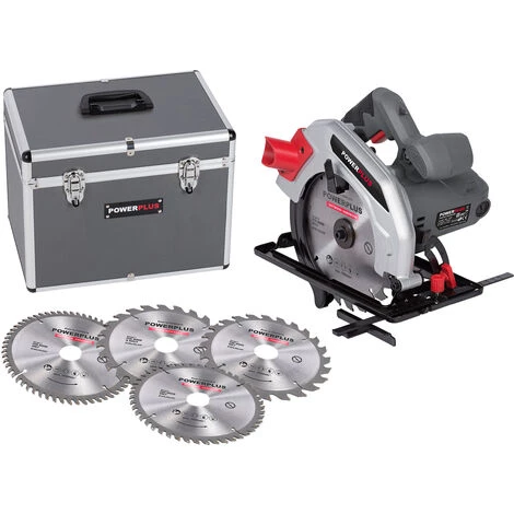 VARO Powerplus Handkreissäge Set Mit Koffer Und 4 Sägeblättern 1200 W 45° Schnitte 3 VARO Powerplus Handkreissäge Set Mit Koffer Und 4 Sägeblättern 1200 W 45° Schnitte