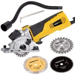 VARO Powerplus Tauchkreissäge Handkreissäge Mini Hand-Kreissäge Inkl. 3 Sägeblättern