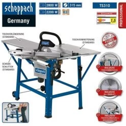 Scheppach Tischkreissäge TS310 2200W, 230V, Sägeblatt- Ø315mm, Schnitthöhe 83mm