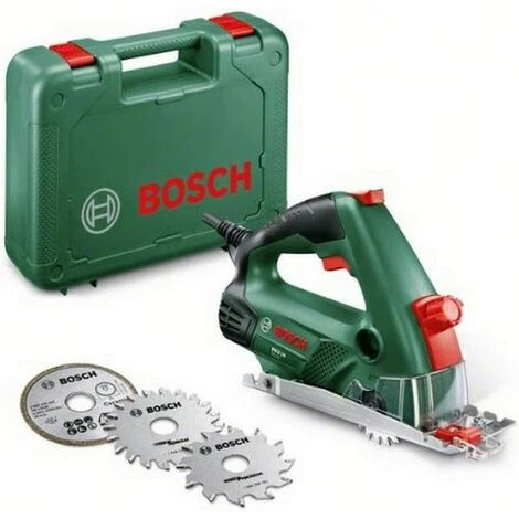 Bosch Mini-Handkreissäge PKS 16 (400 Watt, 3 Sägeblätter, Schnitttiefenbereich Bei 90°: 16 Mm) 3 Bosch Mini-Handkreissäge PKS 16 (400 Watt, 3 Sägeblätter, Schnitttiefenbereich Bei 90°: 16 Mm)