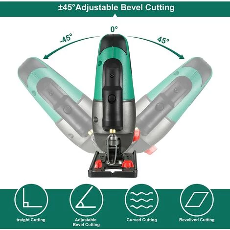 Stichsäge, HYCHIKA 750W Max Holz Schnitttiefe 110mm, 800-3000SPM, Fasenschneiden: -45 °bis 45 5 Stichsäge, HYCHIKA 750W Max Holz Schnitttiefe 110mm, 800-3000SPM, Fasenschneiden: -45 °bis 45 – Bild 3