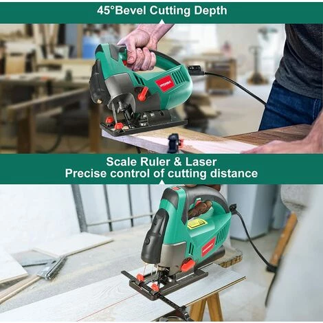 Stichsäge, HYCHIKA 750W Max Holz Schnitttiefe 110mm, 800-3000SPM, Fasenschneiden: -45 °bis 45 6 Stichsäge, HYCHIKA 750W Max Holz Schnitttiefe 110mm, 800-3000SPM, Fasenschneiden: -45 °bis 45 – Bild 4