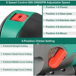 Stichsäge, HYCHIKA 750W Max Holz Schnitttiefe 110mm, 800-3000SPM, Fasenschneiden: -45 °bis 45 11 Stichsäge, HYCHIKA 750W Max Holz Schnitttiefe 110mm, 800-3000SPM, Fasenschneiden: -45 °bis 45 -Elektrosägen Verkäufe 2022 50056381 5