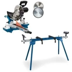 Scheppach Spezial! HM254 Kapp- Und Gehrungssäge - 2000W | 255mm | Laser, LED Und Drehtisch | 2 Sägeblätter + UMF2000 Ständer -Elektrosägen Verkäufe 2022 50899668 2