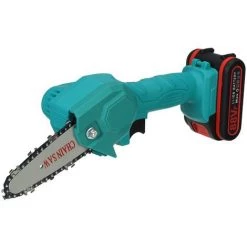 VIOLEWORKS Elektrokettensäge Akku-handkettensäge 88VF EU-Stecker (Blau, 1 Batterien)