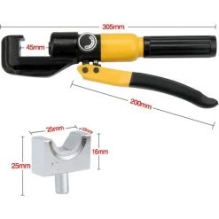 LANGRAY 10 Tonnen 9 Matrizen Satz Hydraulische Crimpzange, Hydraulisches Crimpwerkzeug, Crimpzange Für Ratschenanschlüsse Für Kabel 4-70 Mm2 -Elektrosägen Verkäufe 2022 52039812 3