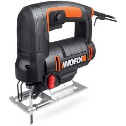 WORX WX477.1 Stichsäge 550W Zum Schneiden Von Holz, Stahl & Aluminium - Ideal Für Gehrungsschnitte – Mit Integrierter Staubabsaugung, Werkzeuglosem Sägeblattwechsel & Koffer