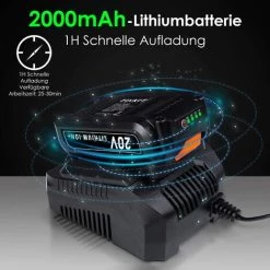 PEDY Akku Säbelsäge, 1H Schnellauflade Reciprosäge, Universalsäge Mit 2000mAh Li-Akku Ladegerät,Gartensäge Mit 3x Sägeblätter (20V,variable Geschwindigkeit:2500 Rpm, Hublänge:20 Mm) -Elektrosägen Verkäufe 2022 52413252 4