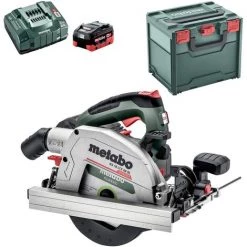 Metabo Akku Handkreissäge KS 18 LTX 66 BL 18V 2x 8,0 Ah LiHD Ladegerät Metabox